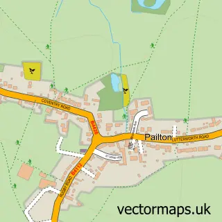 Street map sample of Pailton, Warwickshire