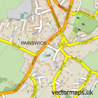 Street map sample of Painswick, Gloucestershire