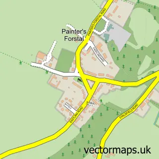 Street map sample of Painter's Forstal, Kent
