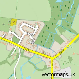 Street map sample of Pakenham, Suffolk