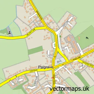 Street map sample of Palgrave, Suffolk