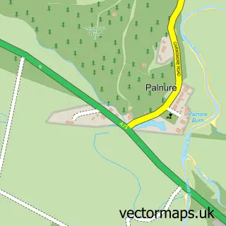 Street map sample of Palnure, Wigtown