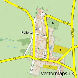 Street map sample of Palterton, Derbyshire