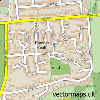 Street map sample of Pamber Heath, Hampshire