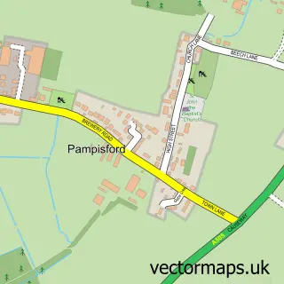 Street map sample of Pampisford, Cambridgeshire
