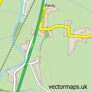 Street map sample of Pandy, Gwent