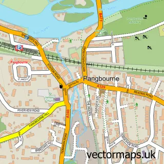 Street map sample of Pangbourne, Berkshire