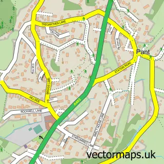 Street map sample of Pant, Shropshire