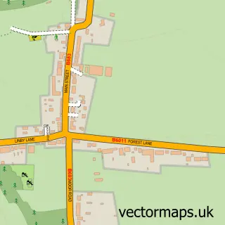 Street map sample of Papplewick, Nottinghamshire
