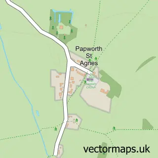 Street map sample of Papworth St Agnes, Cambridgeshire