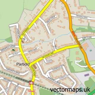 Street map sample of Parbold, Lancashire