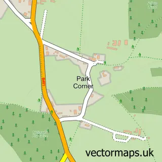 Street map sample of Park Corner, Oxfordshire