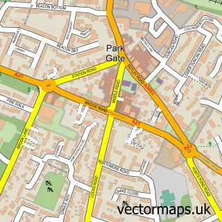 Street map sample of Park Gate, Hampshire