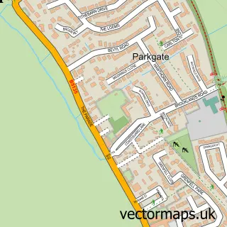 Street map sample of Parkgate, Cheshire