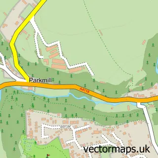 Street map sample of Parkmill, West Glamorgan