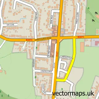 Street map sample of Parley Cross, Dorset