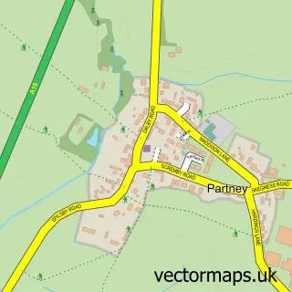 Street map sample of Partney, Lincolnshire