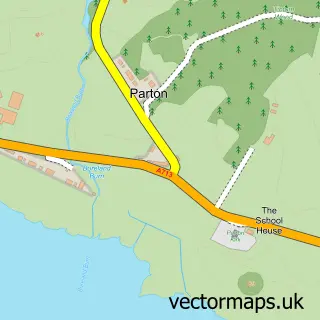 Street map sample of Parton, The Stewartry of Kirkcudbright