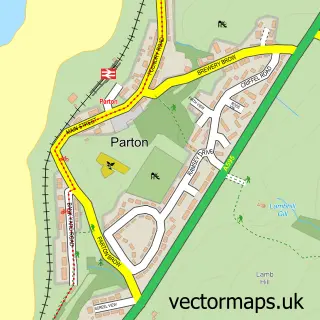 Street map sample of Parton, Cumbria