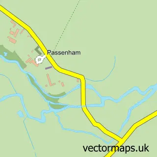 Street map sample of Passenham, Northamptonshire