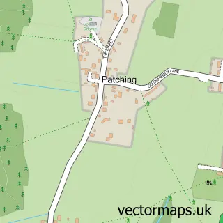 Street map sample of Patching, West Sussex
