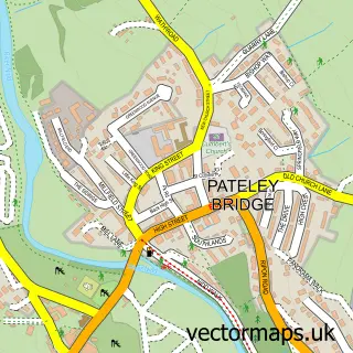 Street map sample of Pateley Bridge, North Yorkshire