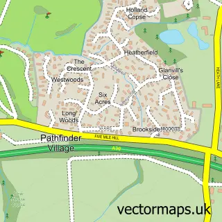 Street map sample of Pathfinder Village, Devon