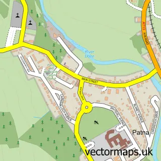 Street map sample of Patna, Ayrshire and Arran