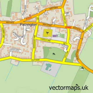 Street map sample of Patrington, East Riding of Yorkshire