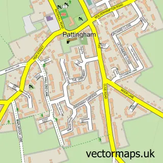 Street map sample of Pattingham, Staffordshire