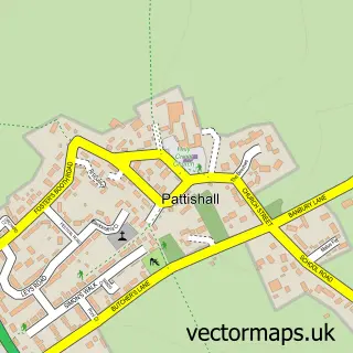 Street map sample of Pattishall, Northamptonshire