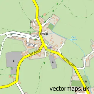 Street map sample of Paul, Cornwall