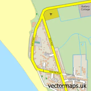 Street map sample of Paull, East Riding of Yorkshire
