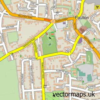 Street map sample of Paulton, Somerset