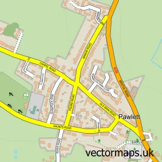Street map sample of Pawlett, Somerset