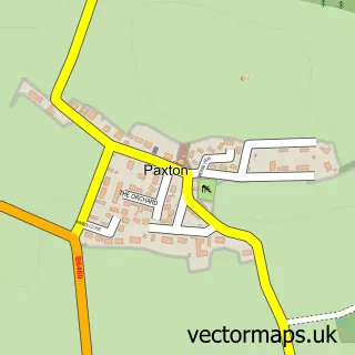 Street map sample of Paxton, Berwickshire
