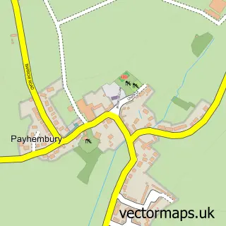 Street map sample of Payhembury, Devon