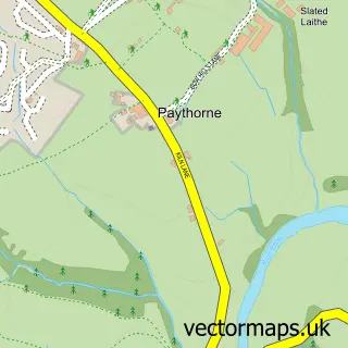 Street map sample of Paythorne, Lancashire