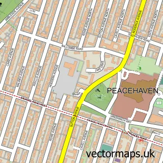Street map sample of Peacehaven, East Sussex