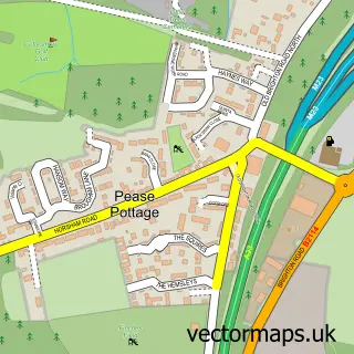 Street map sample of Pease Pottage, West Sussex