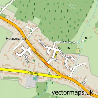 Street map sample of Peasmarsh, East Sussex