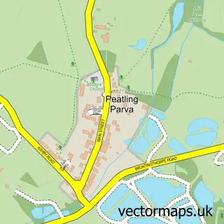 Street map sample of Peatling Parva, Leicestershire