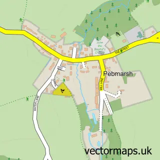 Street map sample of Pebmarsh, Essex