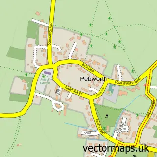 Street map sample of Pebworth, Worcestershire