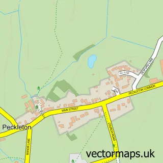 Street map sample of Peckleton, Leicestershire