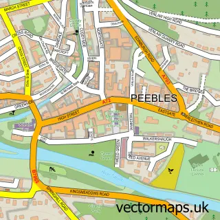 Street map sample of Peebles, Tweeddale