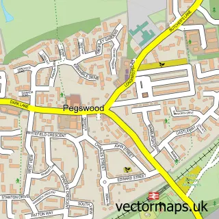 Street map sample of Pegswood, Northumberland