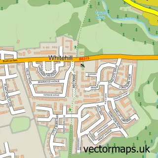 Street map sample of Pelton Fell, Durham