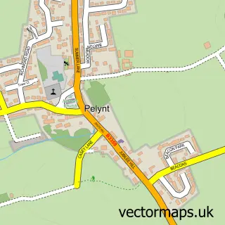 Street map sample of Pelynt, Cornwall
