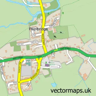Street map sample of Pembridge, Herefordshire